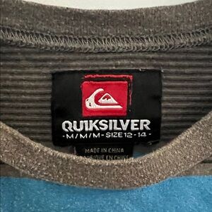 Quiksilver Striped Gray and Blue Tee